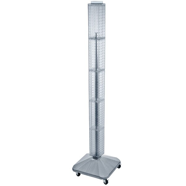 Four-Sided Pegboard Floor Revolving Display Panel Size: 4"W x 60"H
